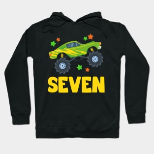 I'm 7 This Is How I Roll Monster Truck 7th Birthday GIft For Boys Toddler Kid Hoodie